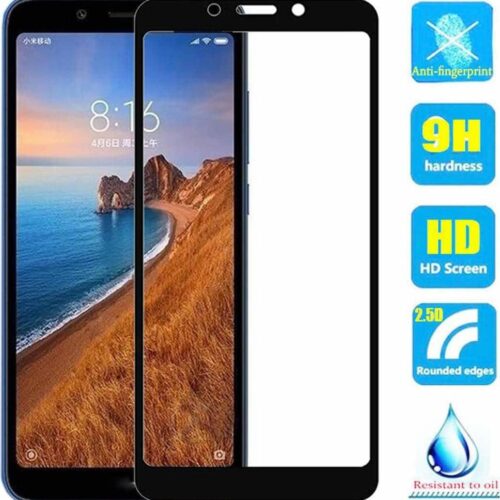 Full Glue Full Face Tempered Glass Black (Redmi 7A)