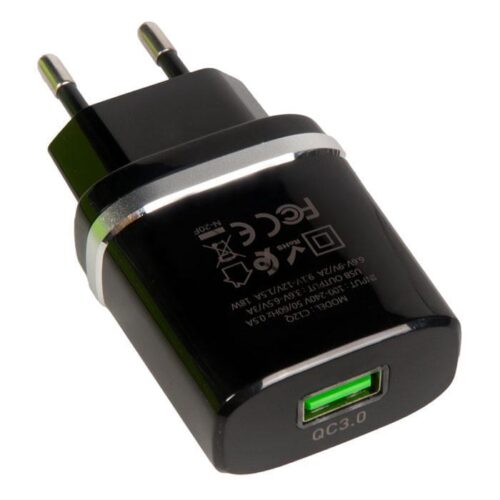 Hoco Φορτιστής Χωρίς Καλώδιο με USB-A Quick Charge 3.0 Μαύρος C12Q Smart