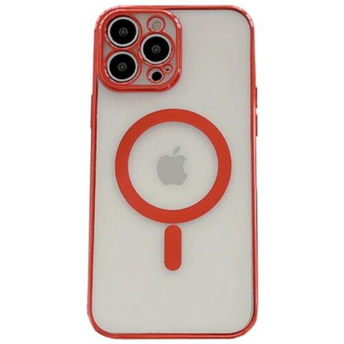 Θήκη Σιλικόνης Magnetic (Magsafe) για iPhone 11 PRO MAX- Κοκκινο Frame (oem) 4